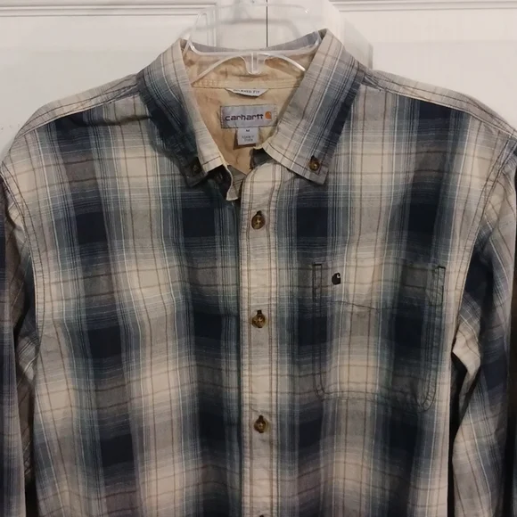 Carhartt cotton long sleeve plaid button down - relaxed fit - Med - Picture 3 of 10